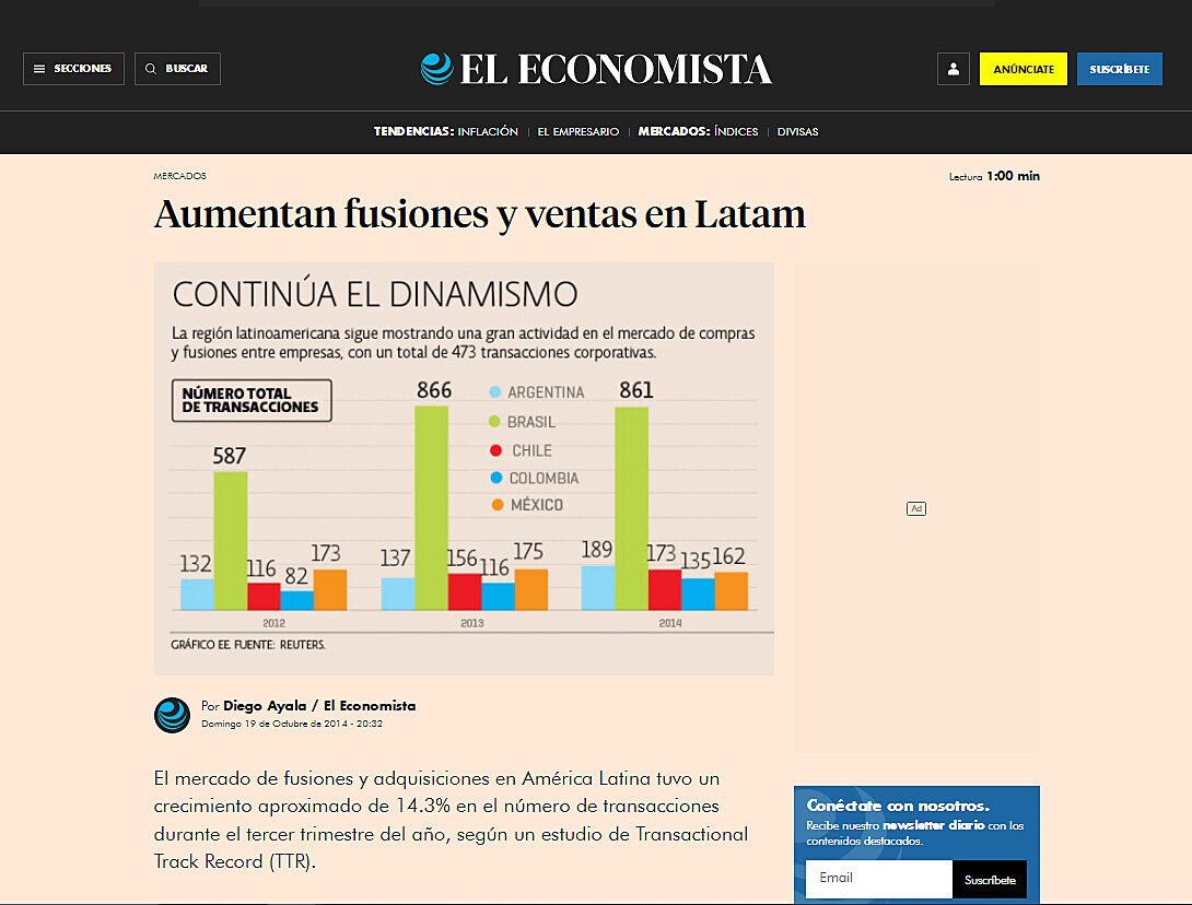 Aumentan fusiones y ventas en Latam